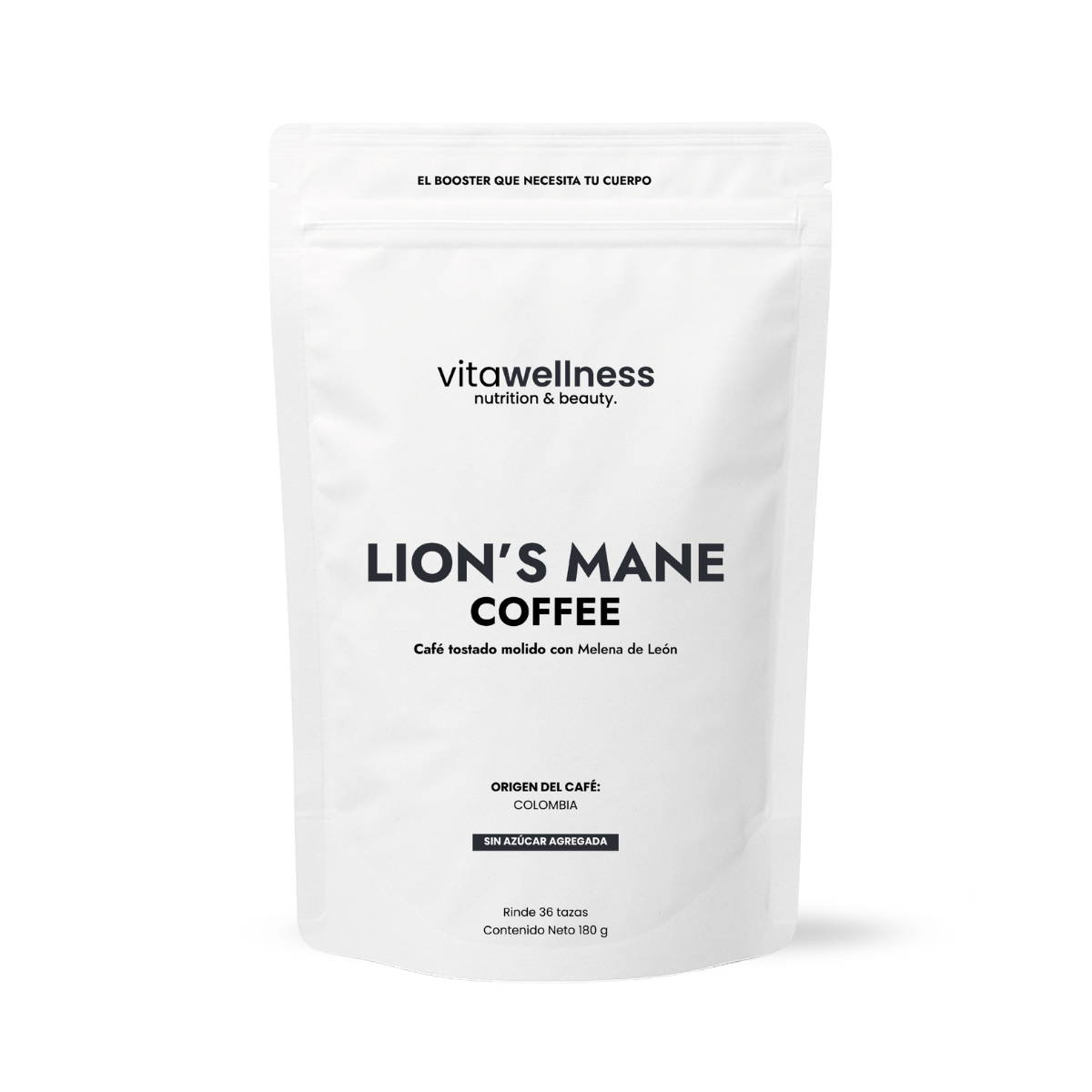 LIONS MANE COFFEE - CAFE TOSTADO COLOMBIANO CON MELENA DE LEON X 180 G