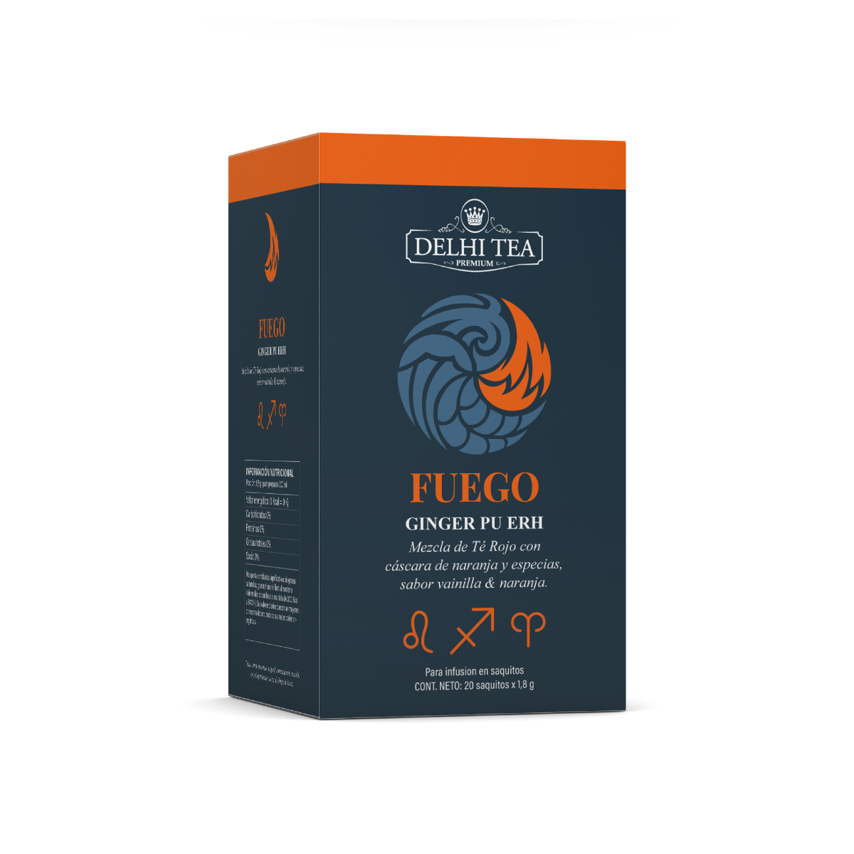 FUEGO - GINGER PU ERH X 20 SAQUITOS DELHI TEA