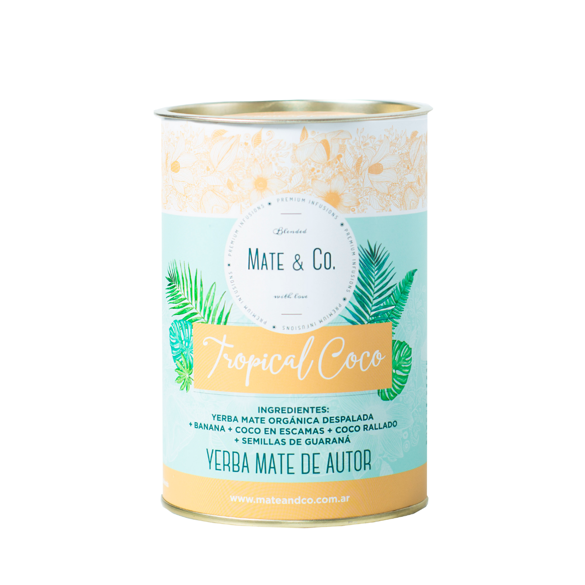 TROPICAL COCO YERBA COMPUESTA LATA X 250 G MATE & CO