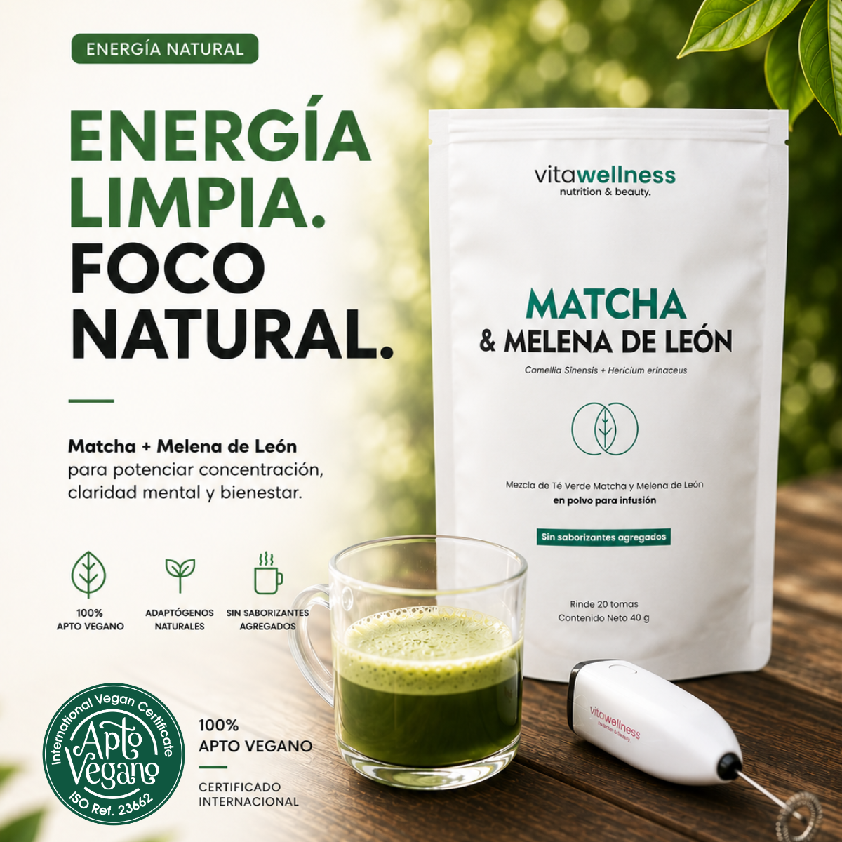 MATCHA & MELENA DE LEON VITAWELLNESS X 40 G