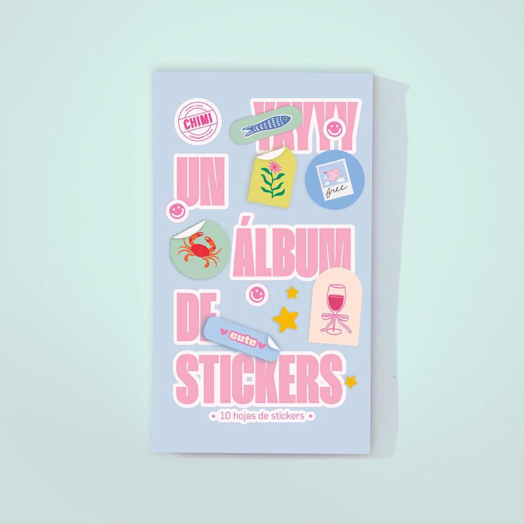 Libreta de Stickers Flor Celeste