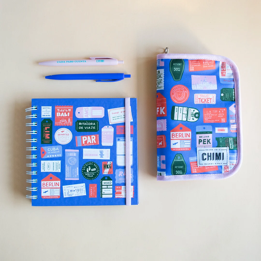Set travel Tickets azul