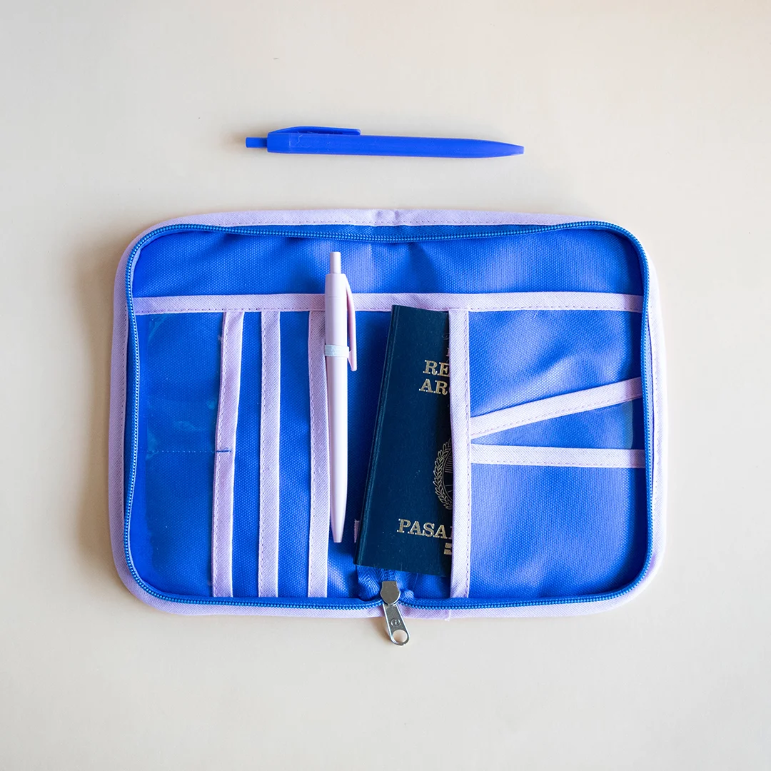 Set travel Tickets azul