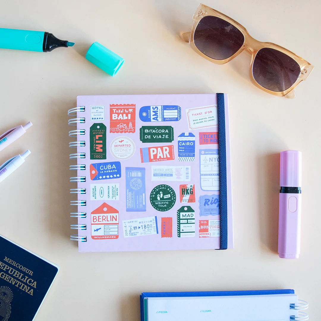 Set travel Tickets rosa