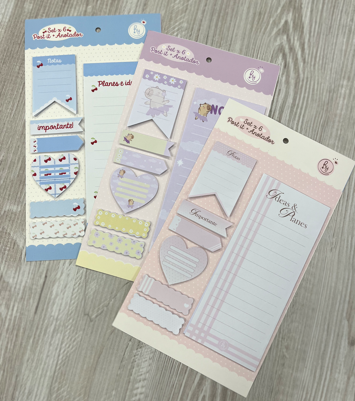 Set Anotador + Post It Cherry