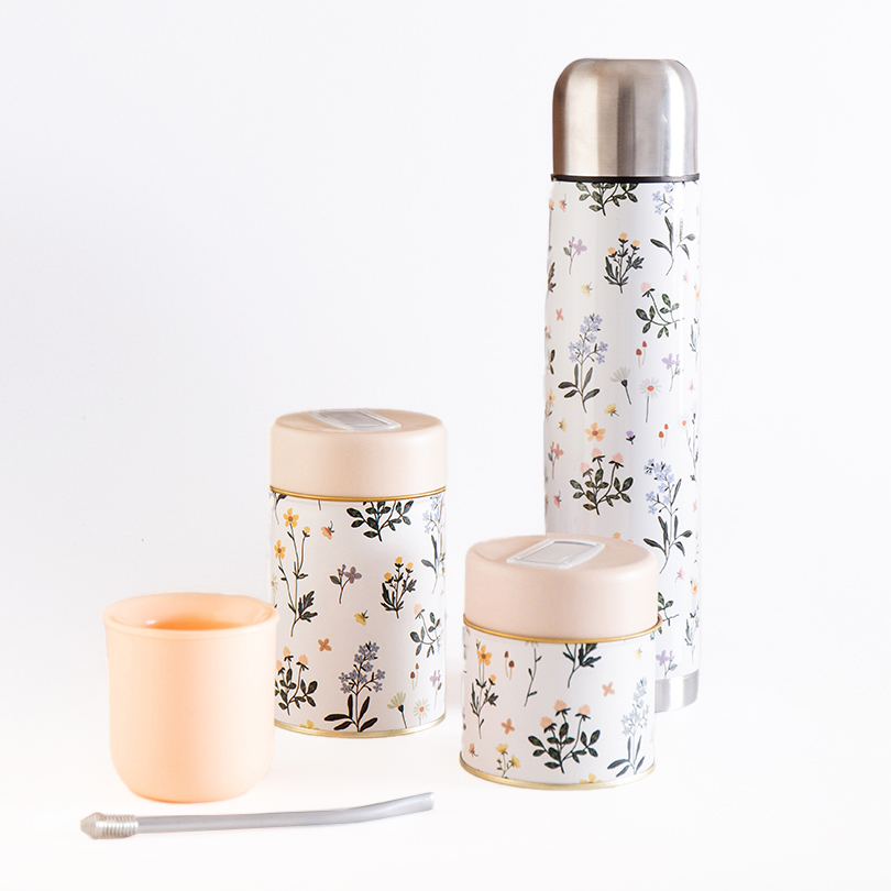 Termo de acero inoxidable Flores Silvestres 