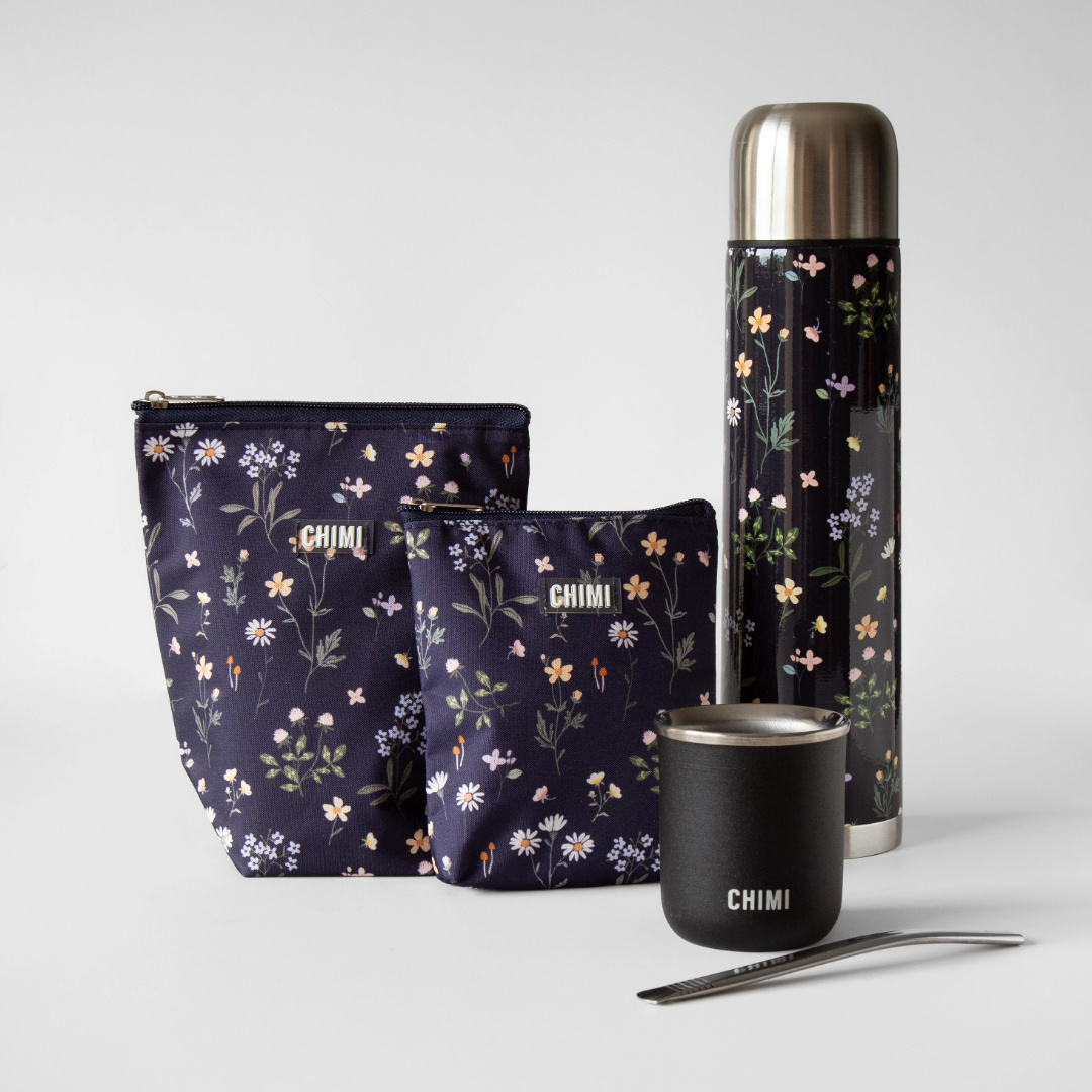 Set Matero Flores Azules