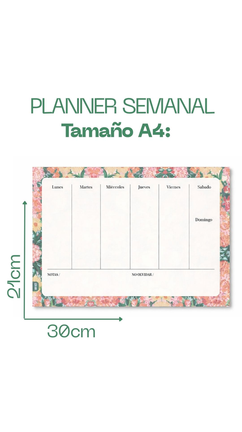 Planificador imantado semanal floribunda
