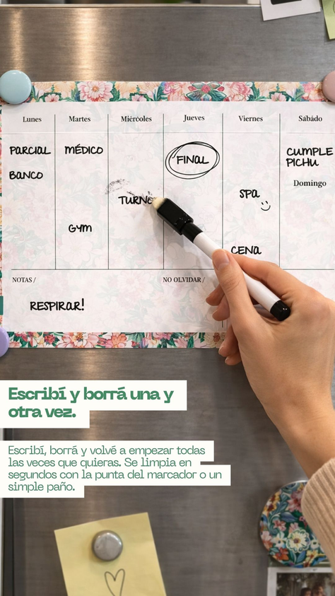 Planificador imantado semanal floribunda