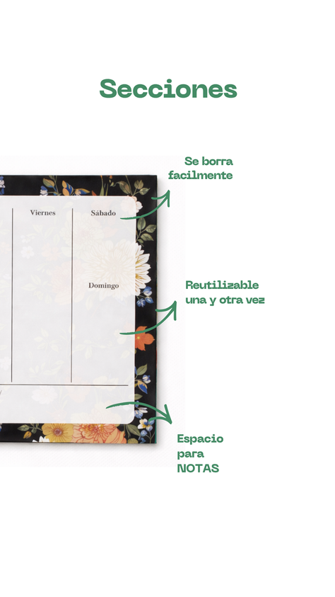 Planificador imantado semanal jardín nocturno