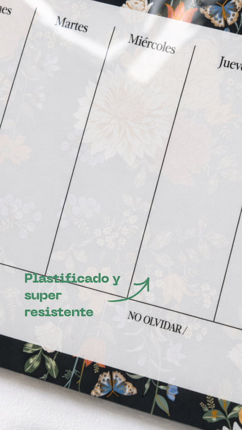 Planificador imantado semanal jardín nocturno
