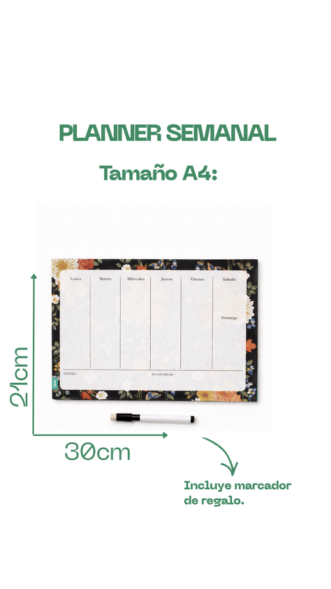 Planificador imantado semanal jardín nocturno