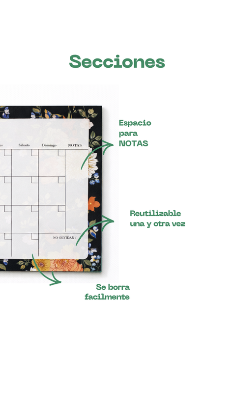 Planificador imantado mensual jardin nocturno