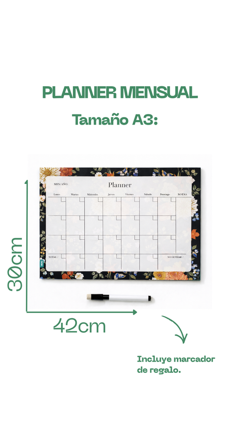 Planificador imantado a3 Jardin Nocturno
