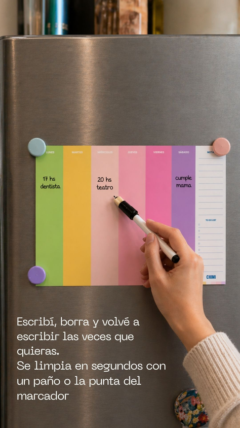 Planificador semanal imantado a4 Arcoiris