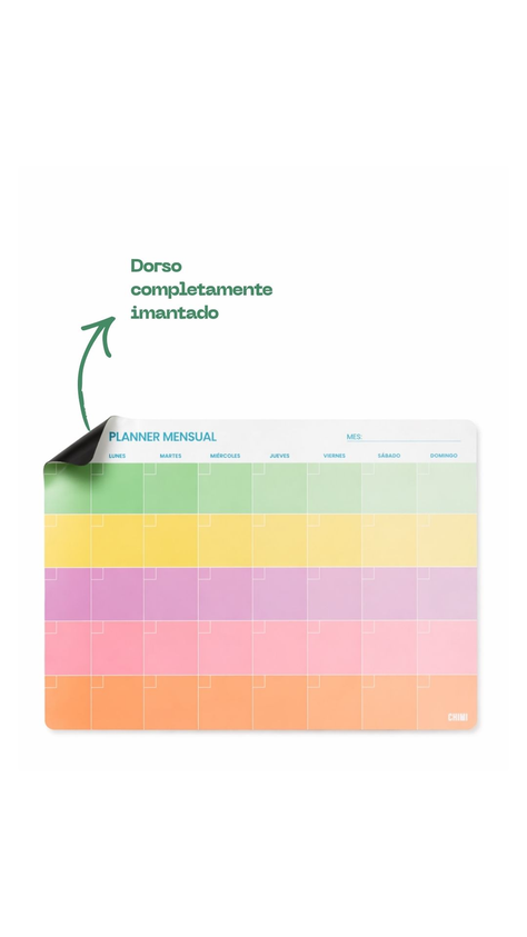 Planificador mensual imantado a4 Arcoiris
