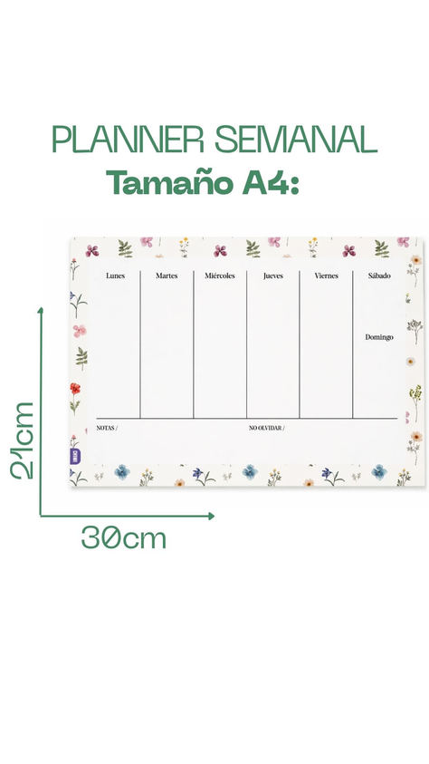 Planificador imantado semanal botanic love