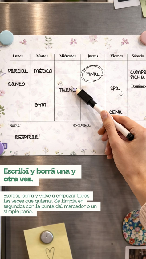 Planificador imantado semanal botanic love