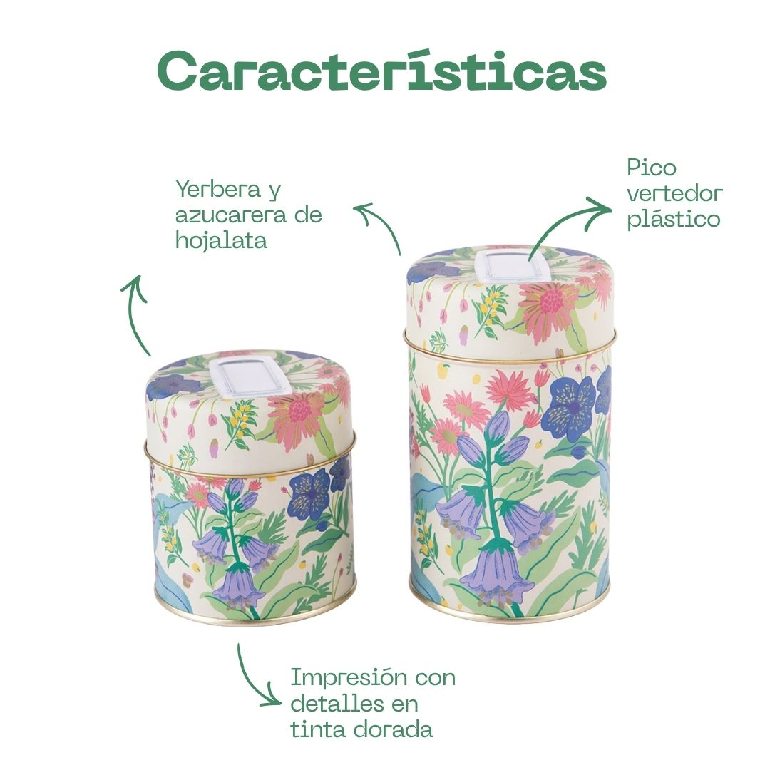 LIQUIDACIÓN Yerbera y azucarera circular beige