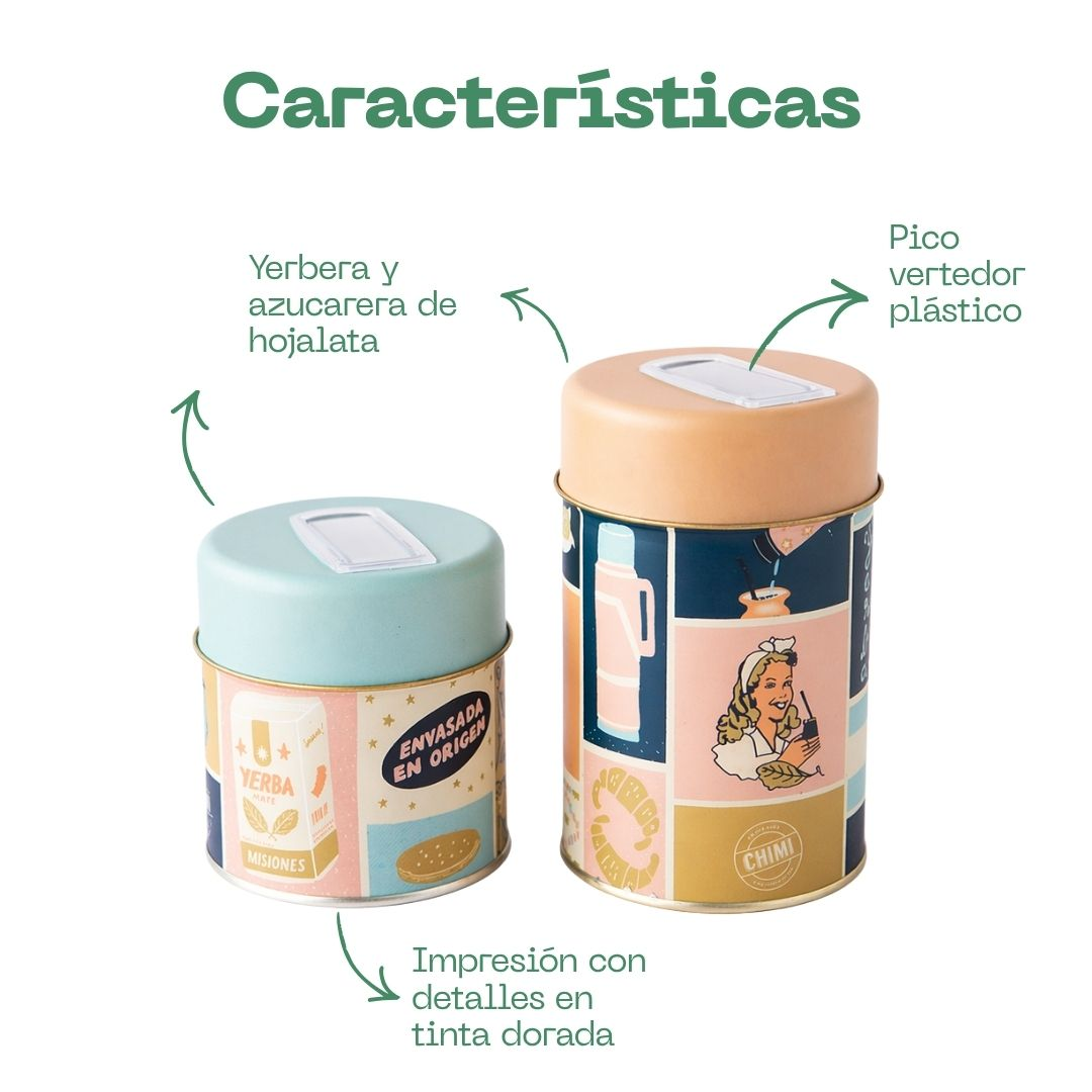 LIQUIDACIÓN Yerbera y azucarera circular mate luego existo