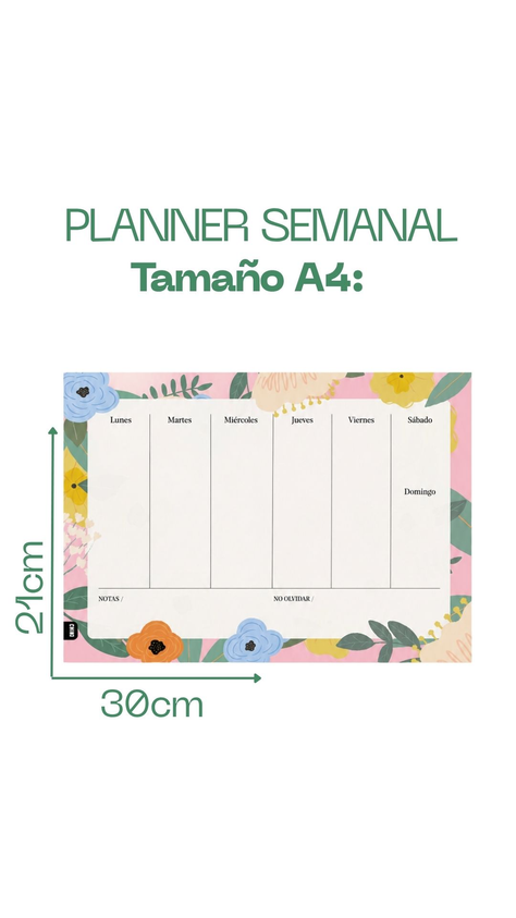 Planificador Semanal Imantado Rosa Pastel