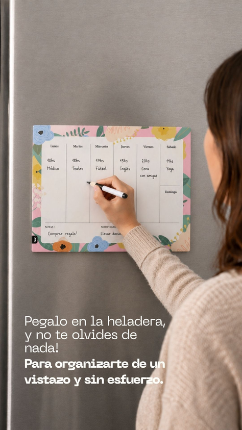 Planificador Semanal Imantado Rosa Pastel