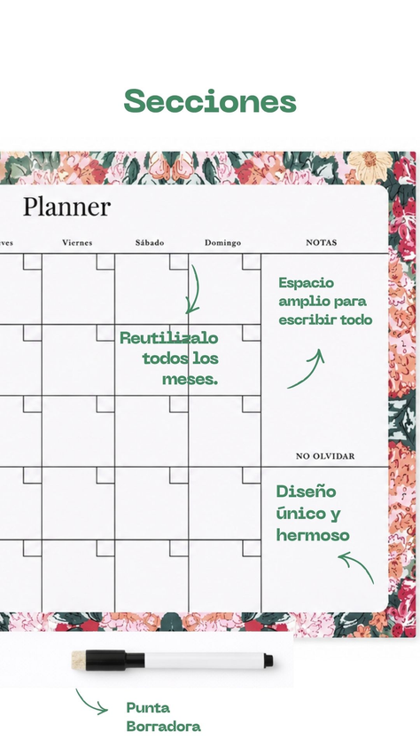 Planificador imantado a3 Floribunda