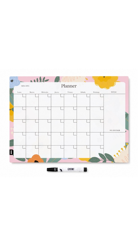 Planificador imantado a3 Flores Pastel