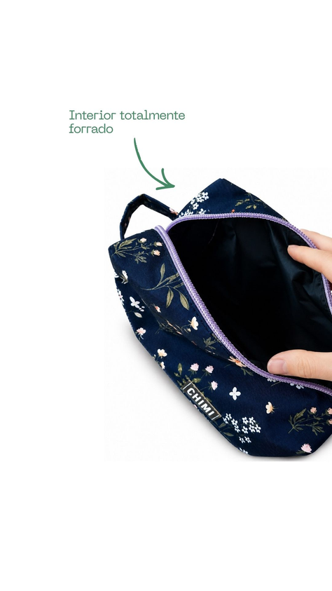 Necessaire Grande Flores Azules