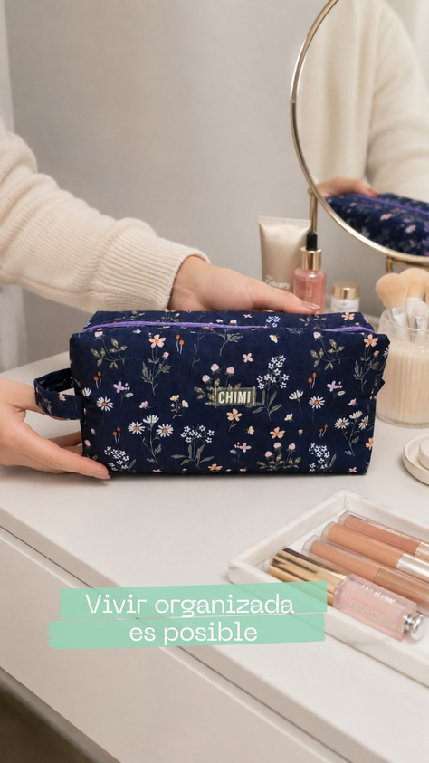 Necessaire Grande Flores Azules