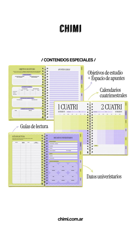 Agenda Universitaria A5 Semanal Violeta Silvestre