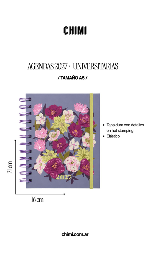 Agenda Universitaria A5 Semanal Violeta Silvestre