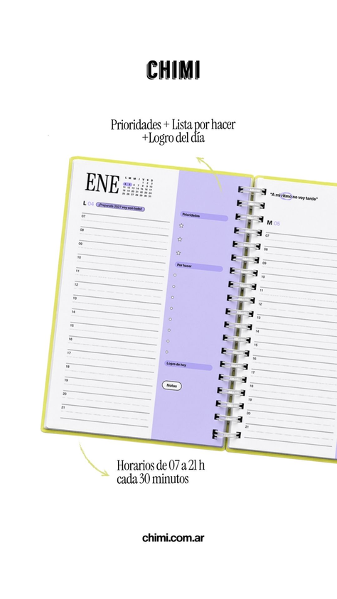 Agenda 100% Productividad A5 Diaria Herbario