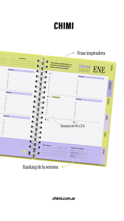 Agenda 100% Productividad A5 Semanal Herbario