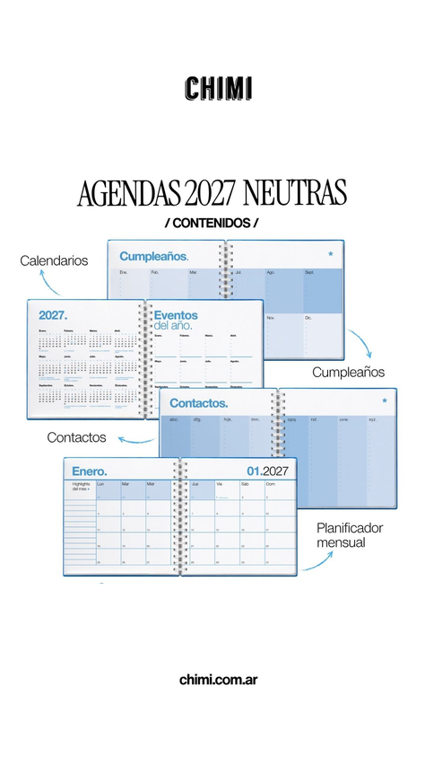 Agenda Cuadrada Neutra Semanal Eclipse
