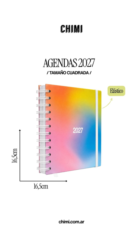 Agenda Cuadrada Semanal Arcoiris