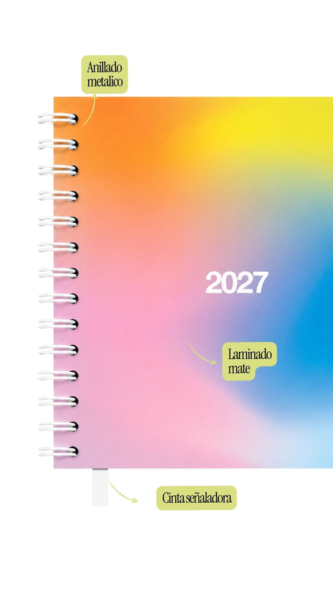 Agenda Cuadrada Semanal Arcoiris