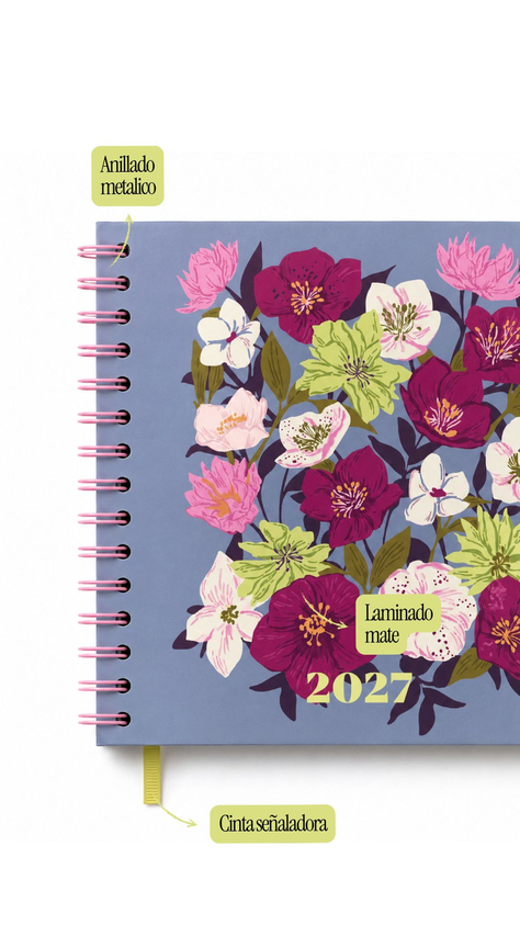 Agenda Cuadrada Diaria Violeta Silvestre