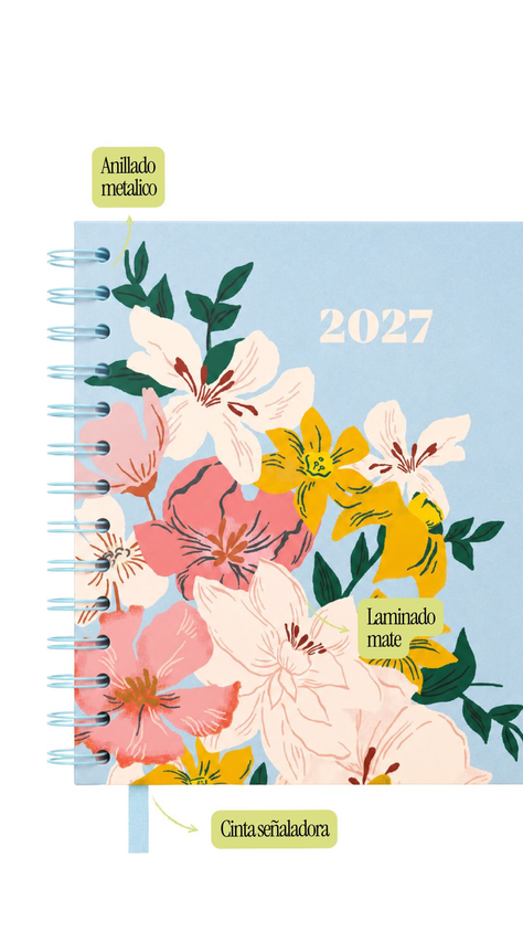 Agenda Cuadrada Diaria Jazmín