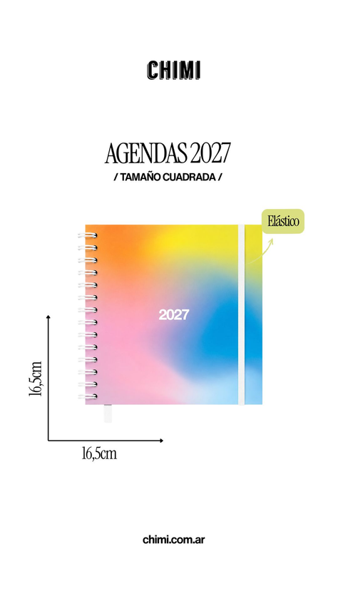 Agenda Cuadrada Diaria Arcoiris 