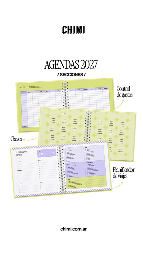 Set Agendas Cuadradas Semanales 2027