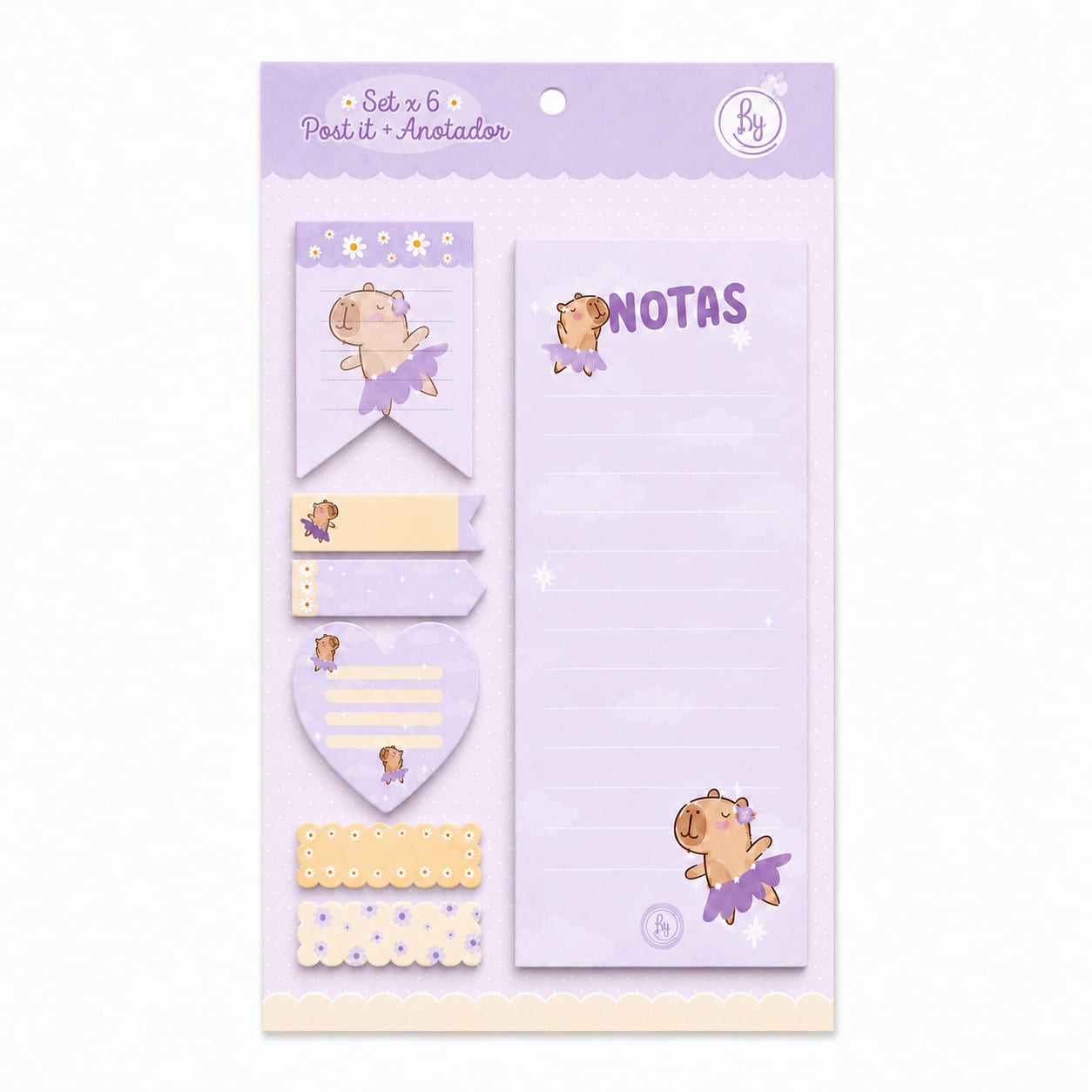 Set Anotador + Post It Capy