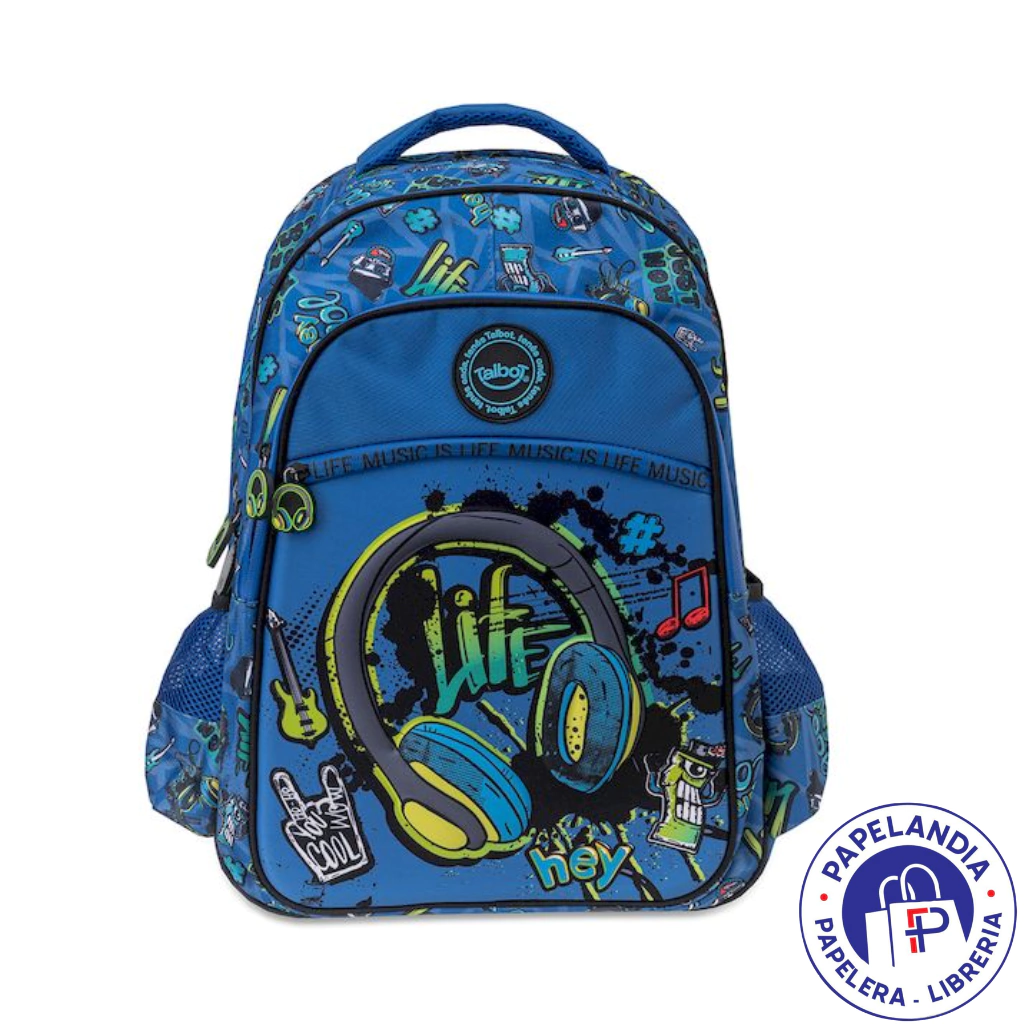 MOCHILA ESPALDA TALBOT SCHOOL GANG DISC JOCKEY 46CM COD: 7272