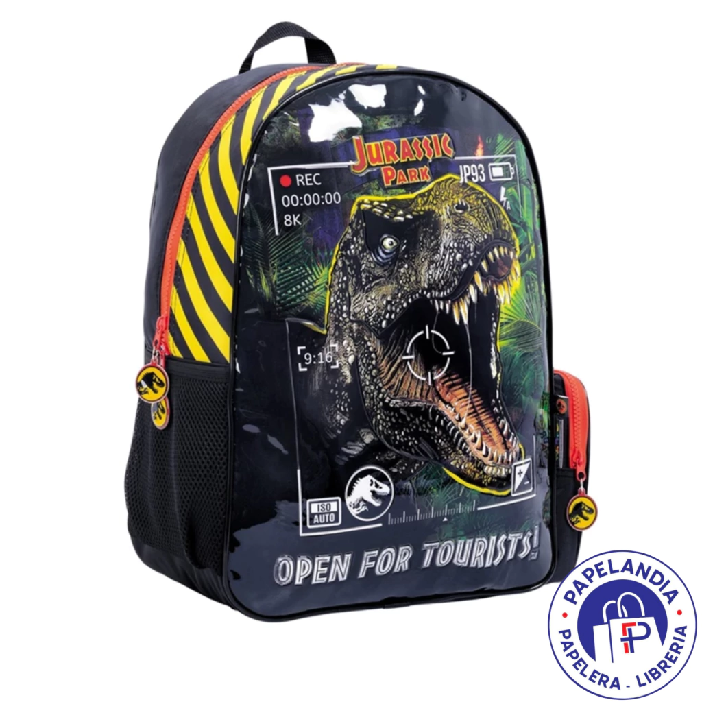 MOCHILA JURASSIC WORLD CAMARA ART 77109 ESPALDA 16"