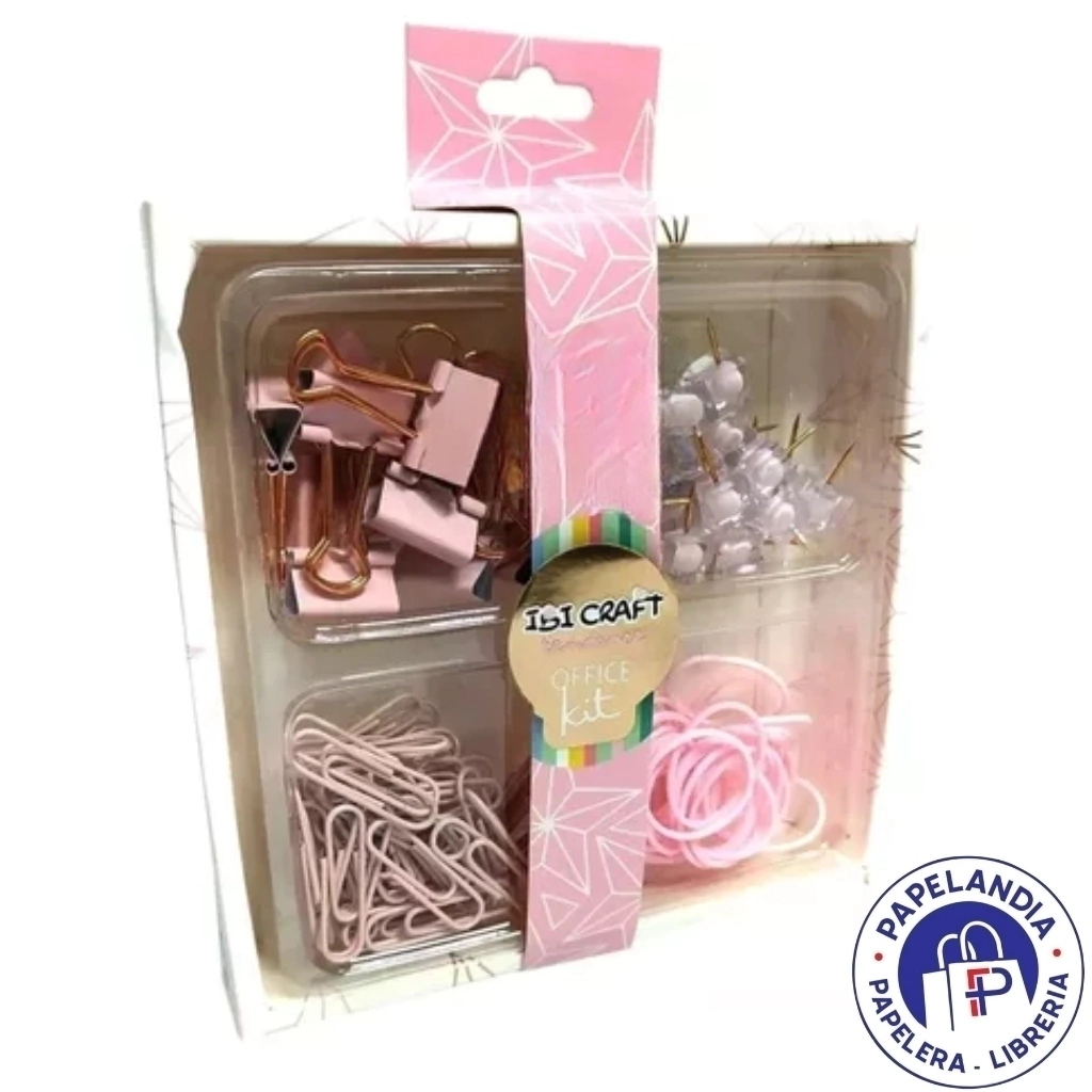 SET IBICRAFT TENDANCE CLIP/CHINCHE/BINDER ROSA 120104