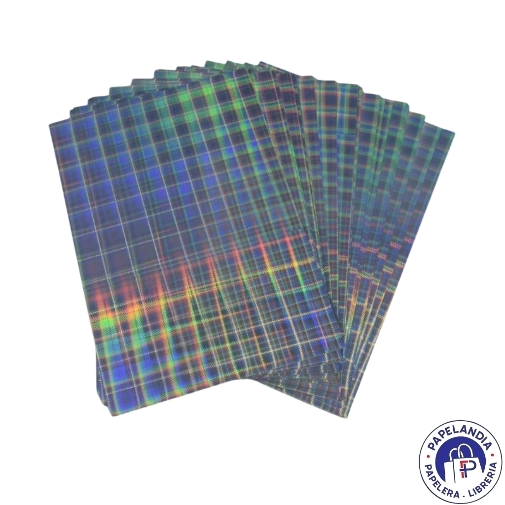 PAPEL HOLOGRAFICO ADHESIVO CUADRADOS A4 GLOBAL