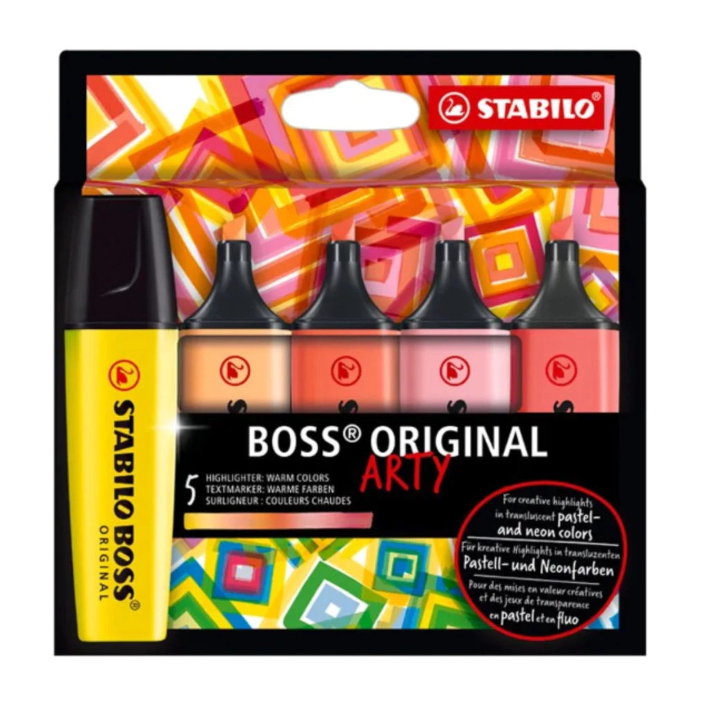 RESALTADOR ARTY ESTUCHE X 5 COL STABILO CALIDO 70/5-02-1-20
