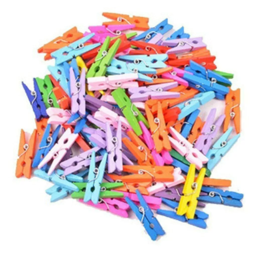 BROCHE DE MADERA COLOR MINI X50 UN