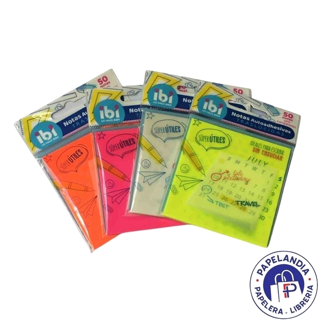 NOTAS ADHESIVAS 76X76 X50HJS CLEAR IBI BLANCO 065030