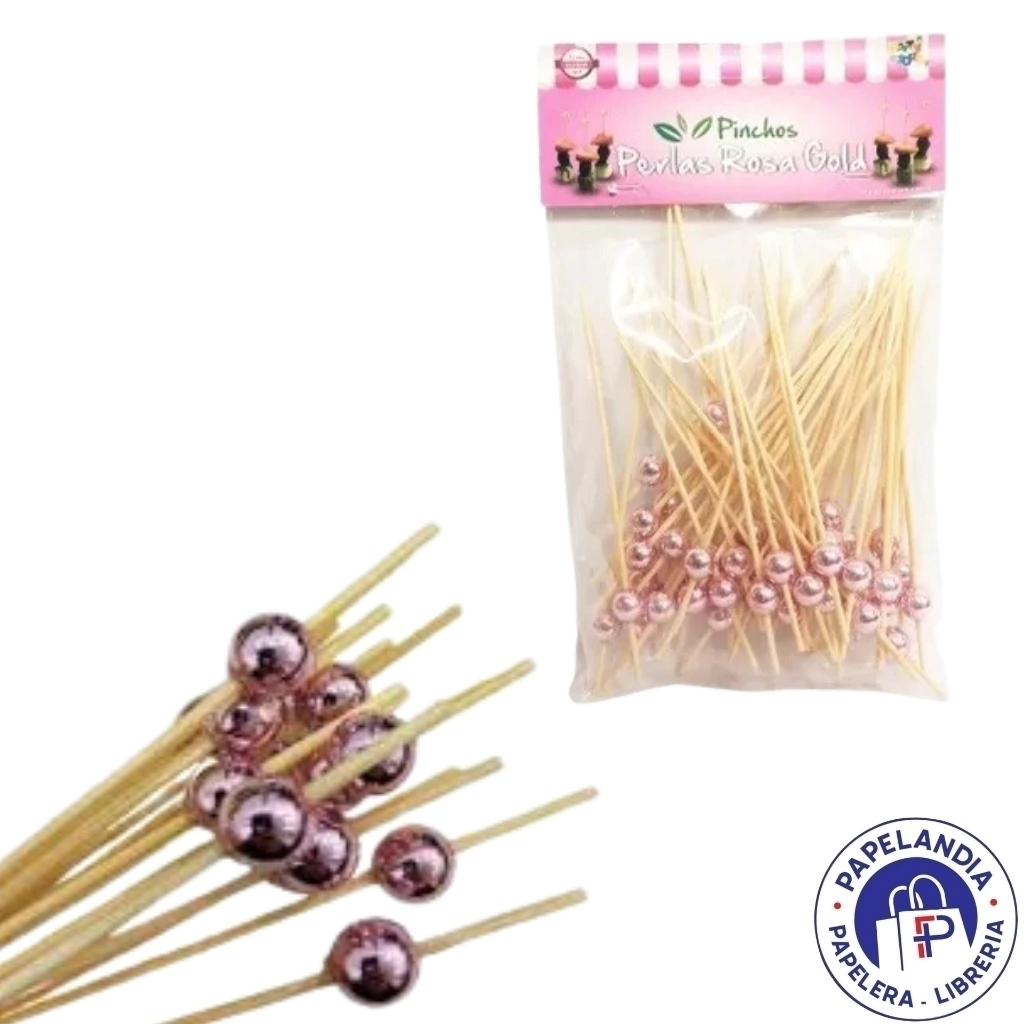 PINCHE PERLA ROSA GOLD 12CM - BOLSA X 50 UN. PC088